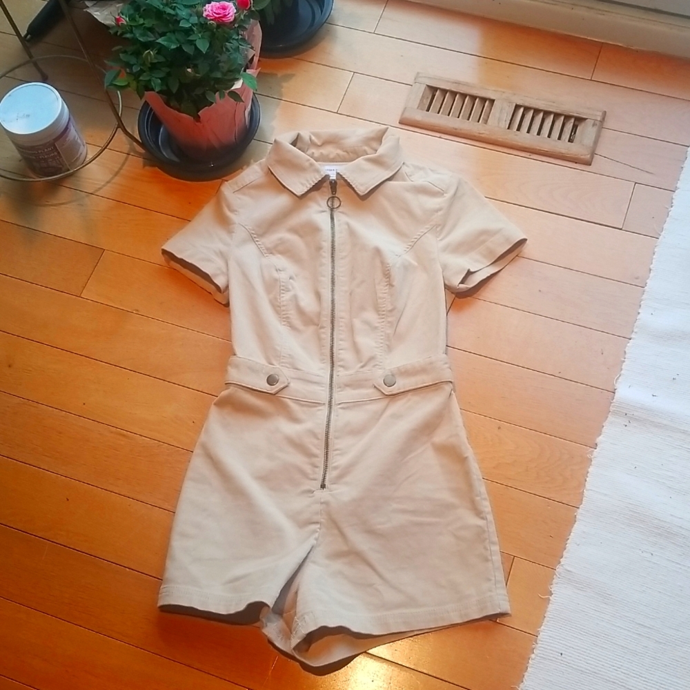 Urban Outfitters Cream/Beige One Piece Romper